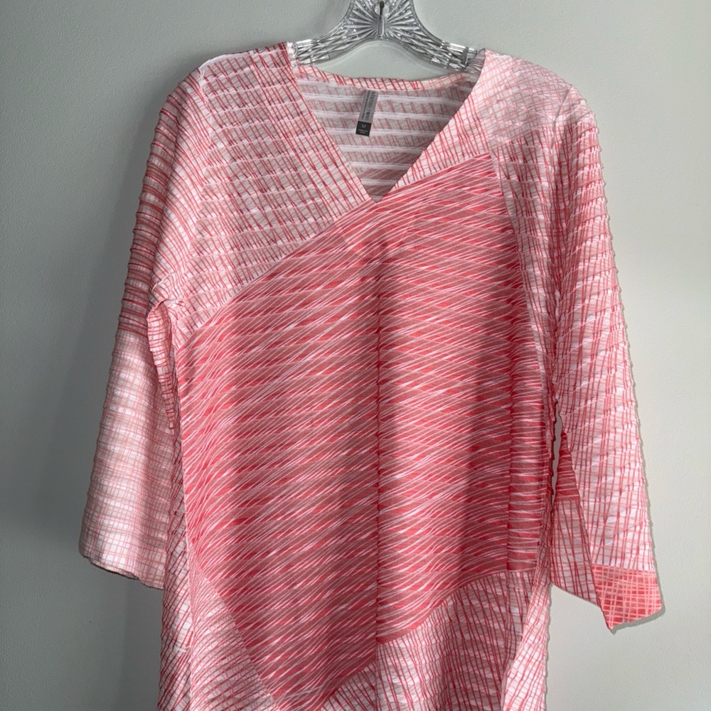 Whimsy Rose Pink and White Striped V-Neck Top